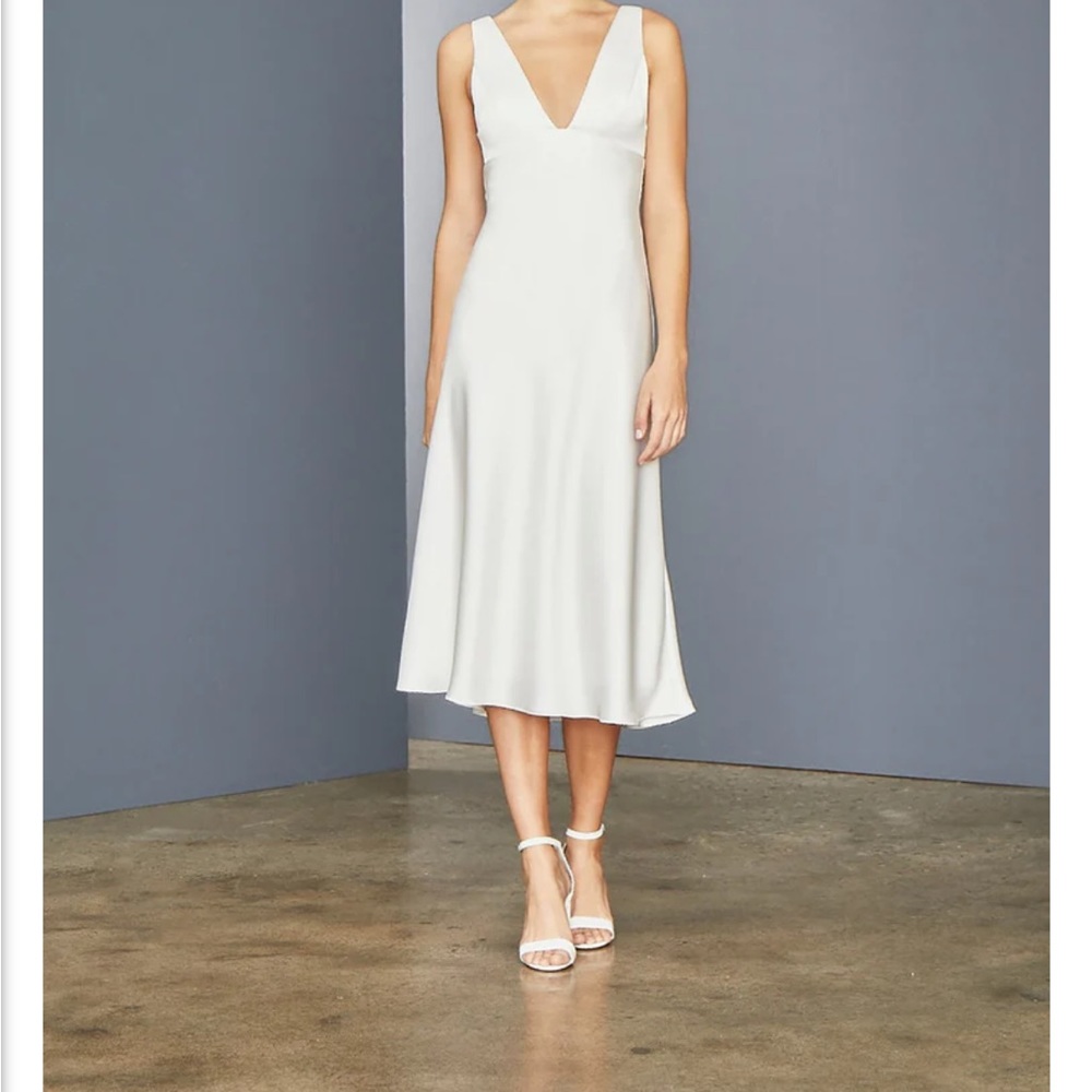 Amsale Bias Cut Satin Dress